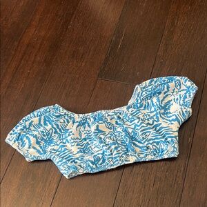 Zara Blue and White crop Top girls